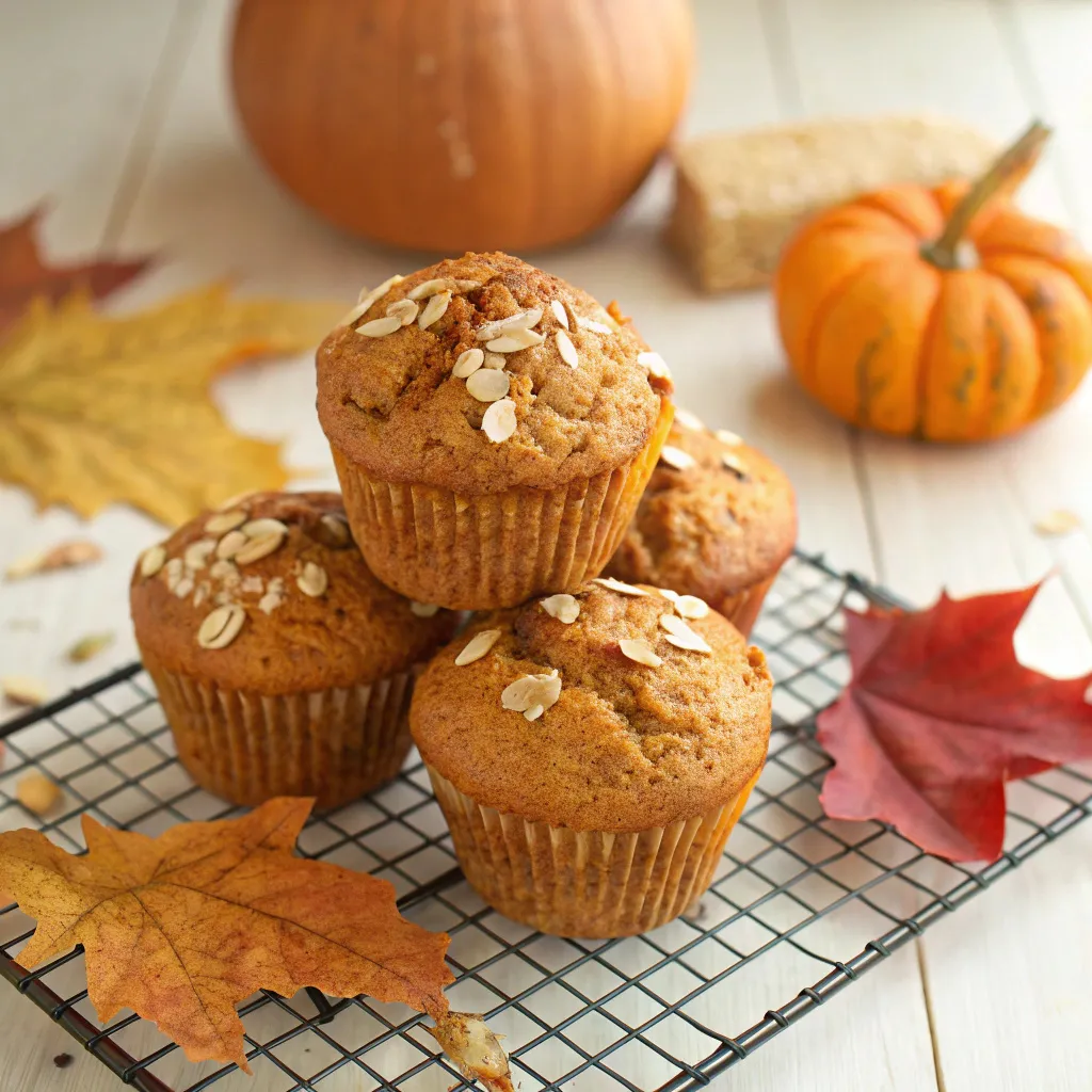 Pumpkin Baking Recipes muffins topped with oats