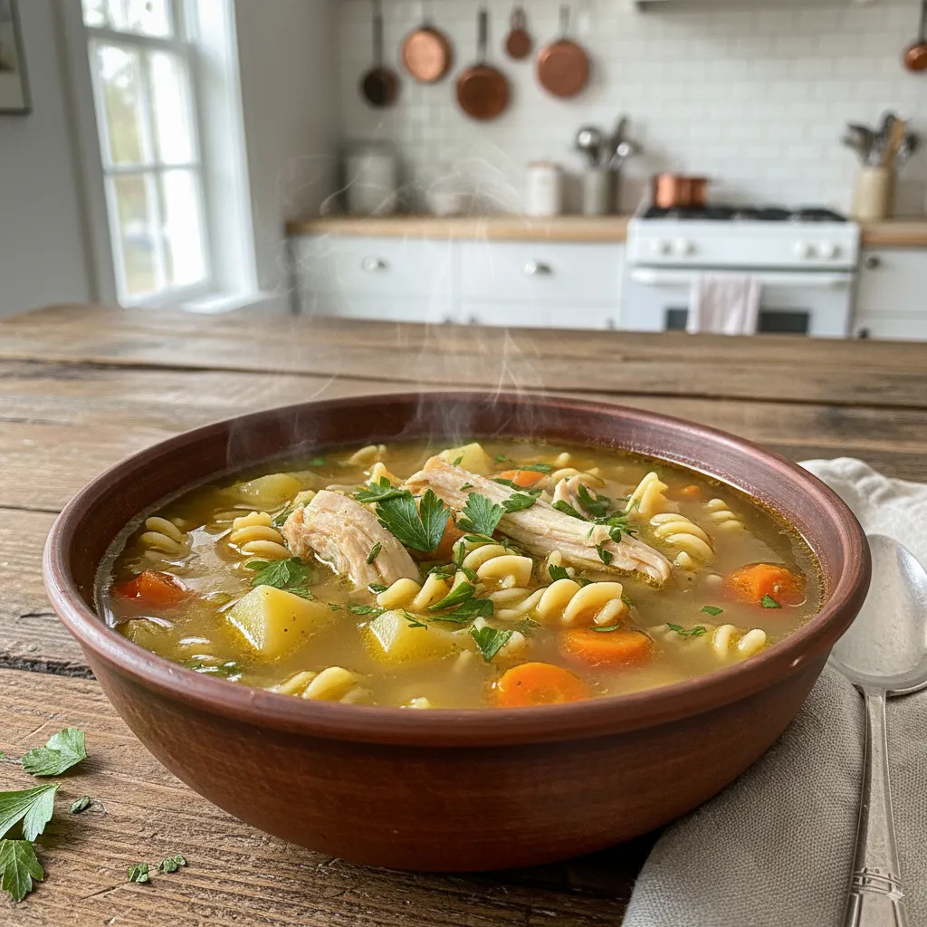 Homemade chicken and potato soup recipe