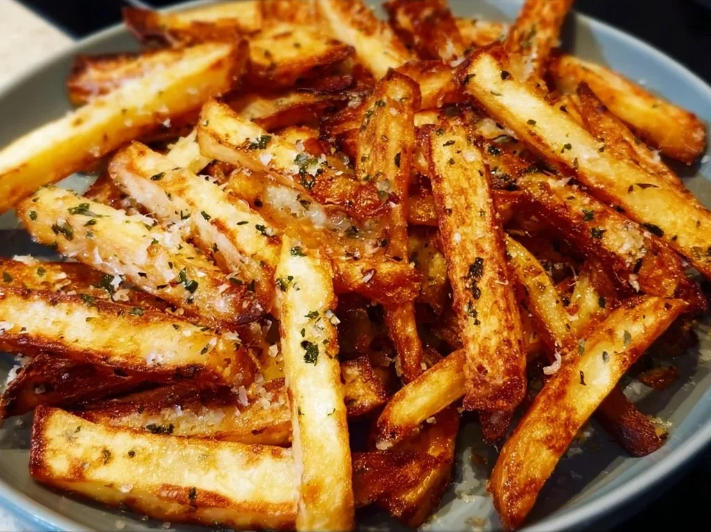 Crispy air fryer French fries served in a bowl