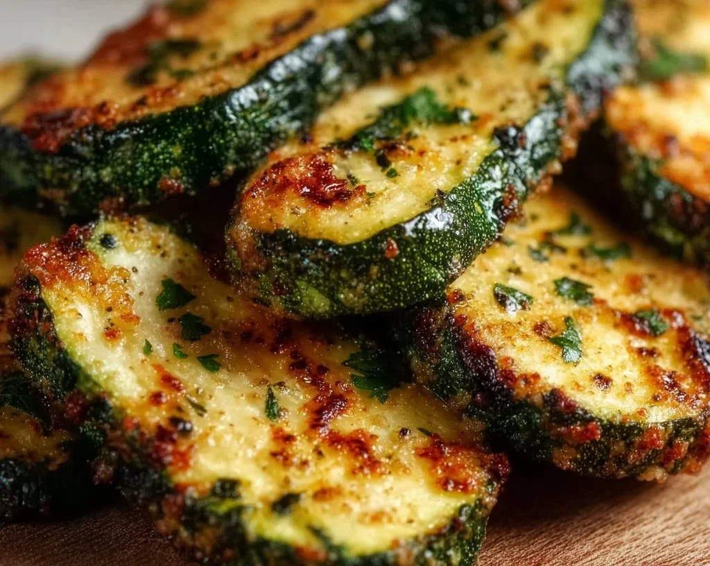 Crispy Air Fryer Zucchini served on a platter
