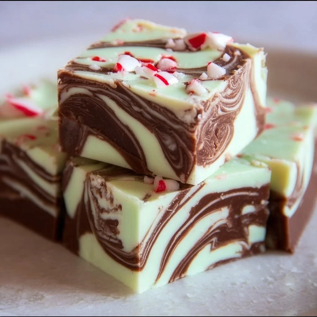 Delicious peppermint swirl fudge, a festive treat for the holidays