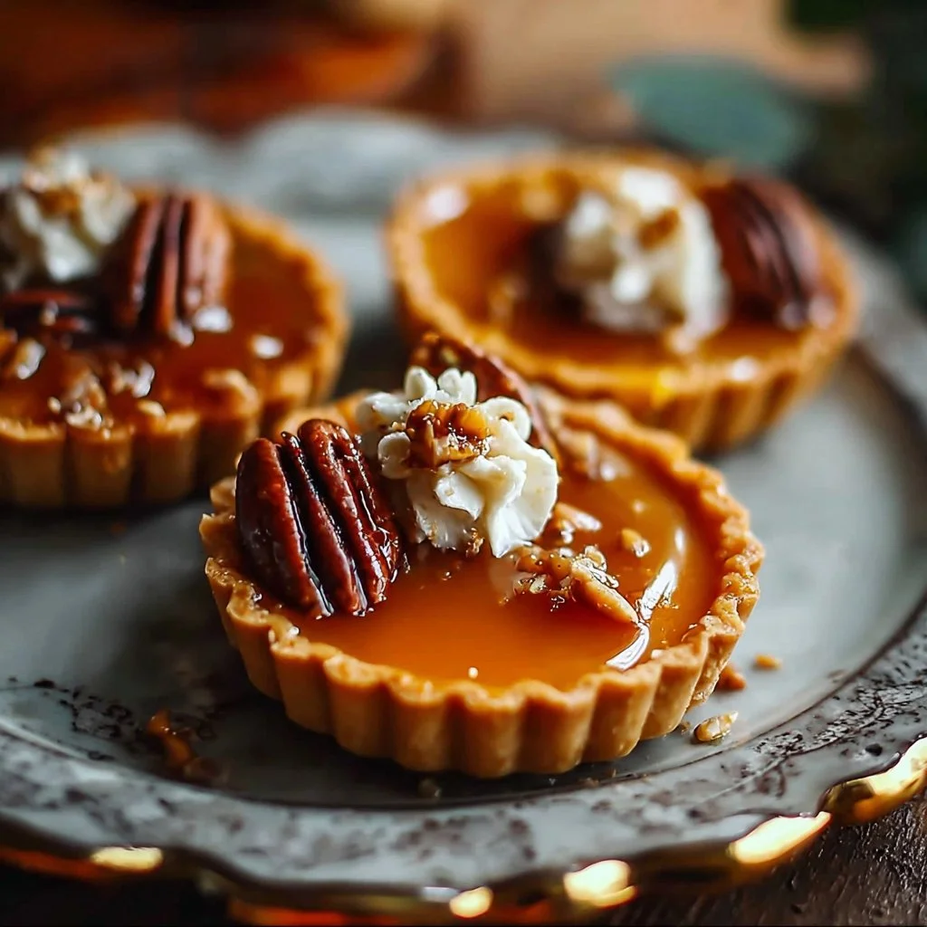 Delicious pumpkin spice caramel tarts perfect for fall dessert