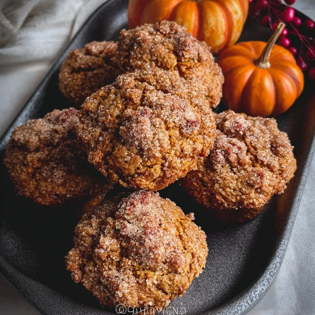 Small batch apple pumpkin muffins fresh from the oven