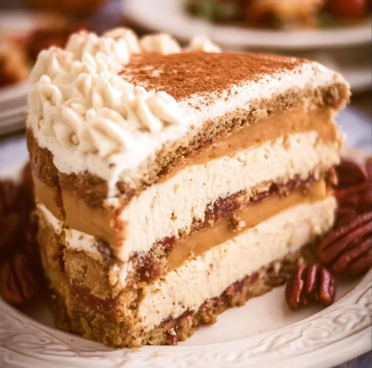 Delicious Thanksgiving Piecaken dessert showcasing layers of pie and cake.