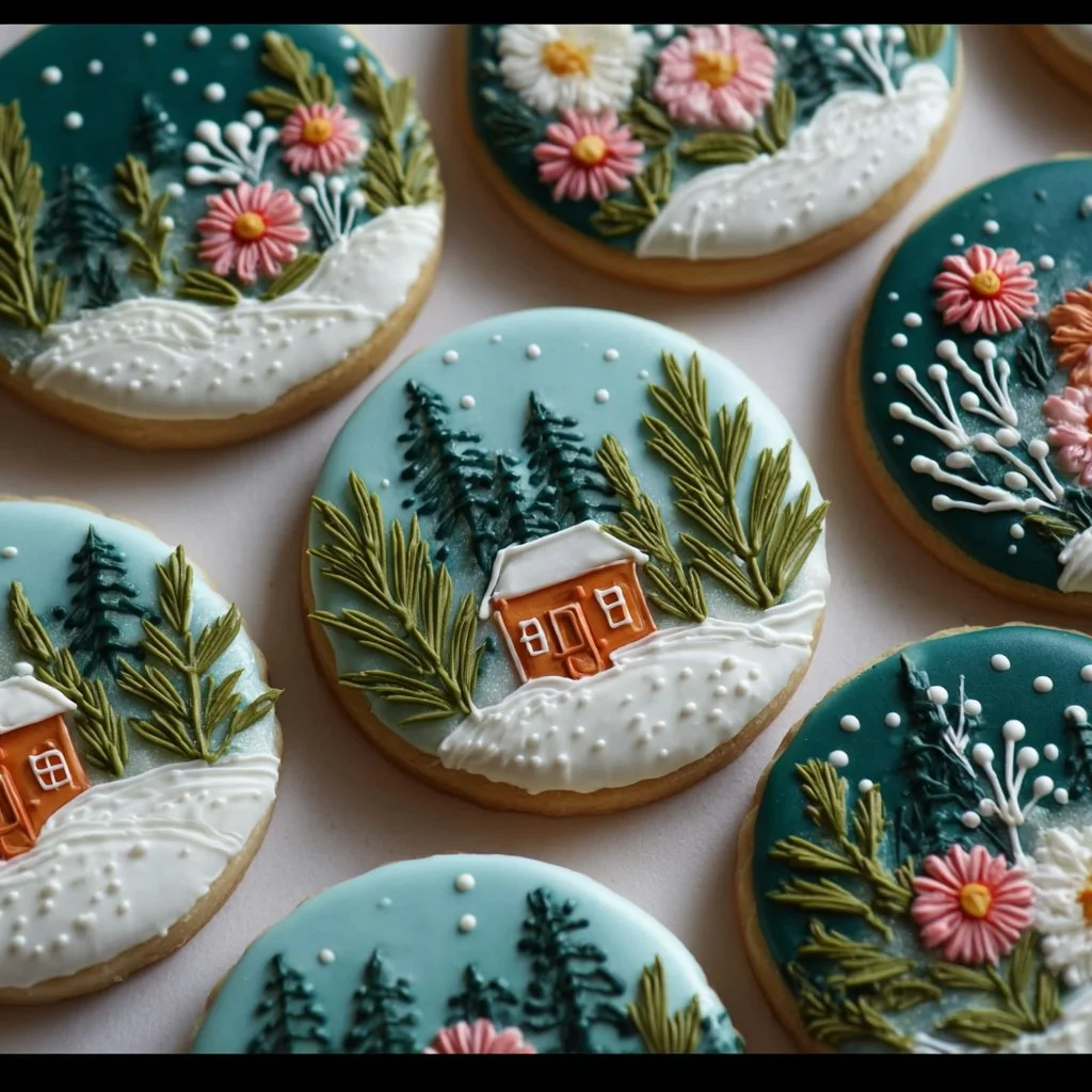 Beautifully decorated flower cookies for creative baking inspiration