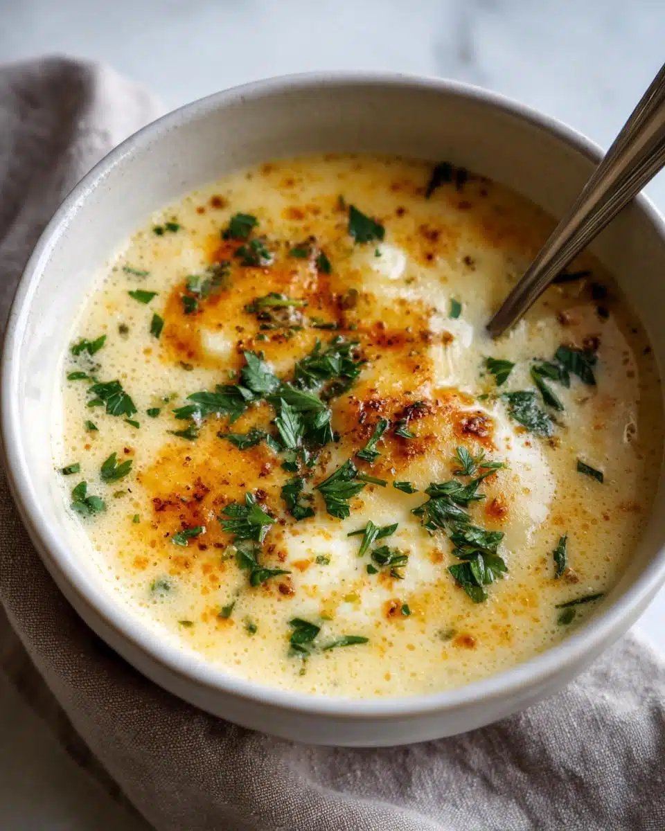 Creamy Cheddar Garlic Herb Potato Soup Recipe