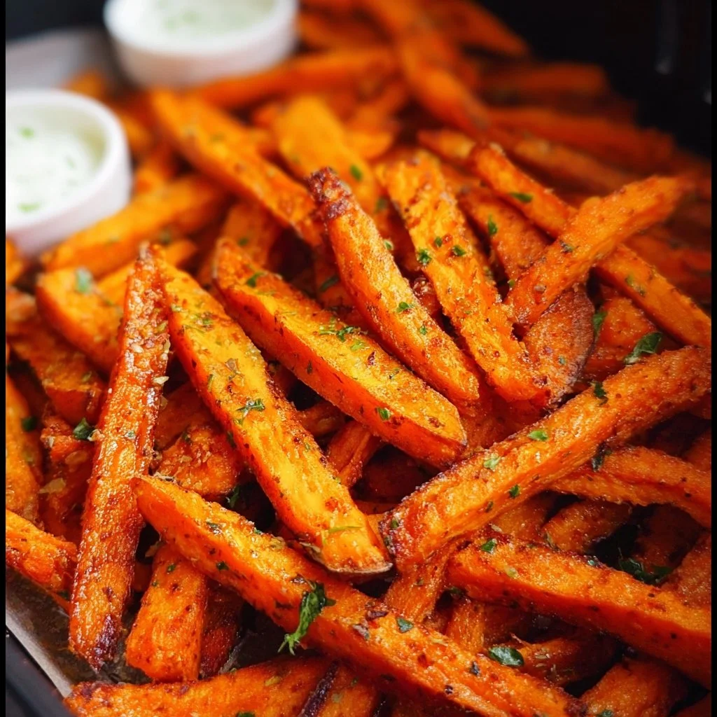 Deliciously crisp air fryer sweet potato fries served in a bowl