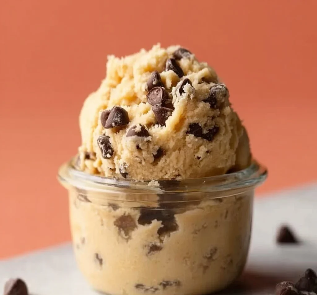 Chocolate chip edible cookie dough for one with three delicious variations