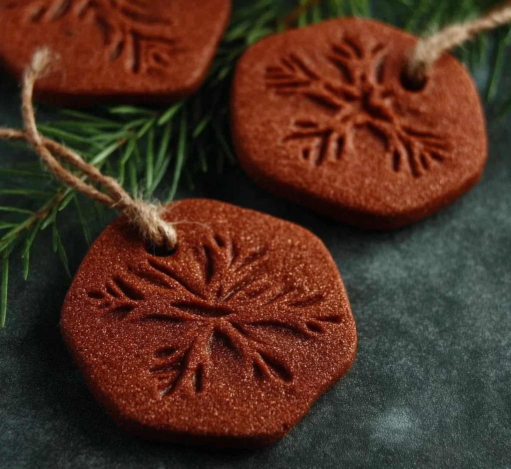Handmade cinnamon dough ornaments for holiday decorating
