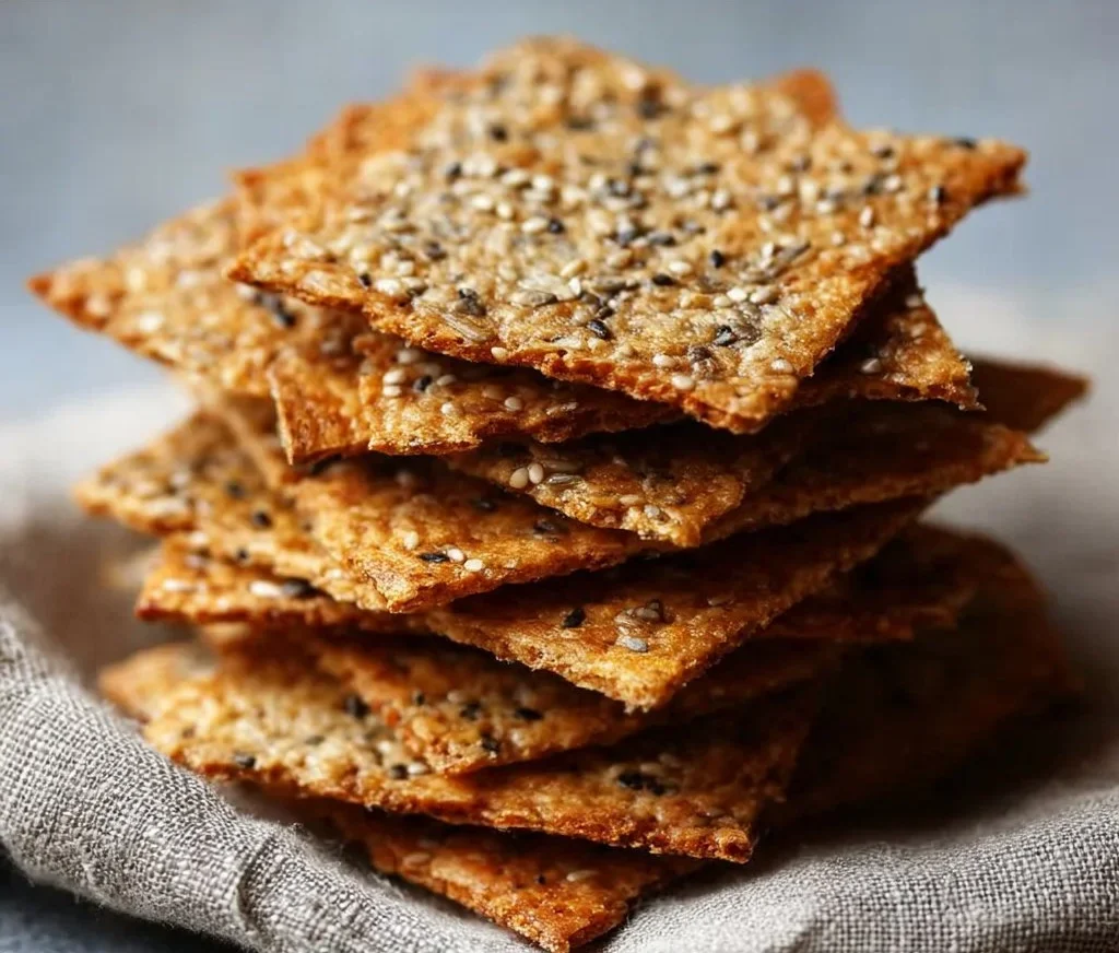 Crunchy chickpea seed crackers, a healthy and guilt-free snack option