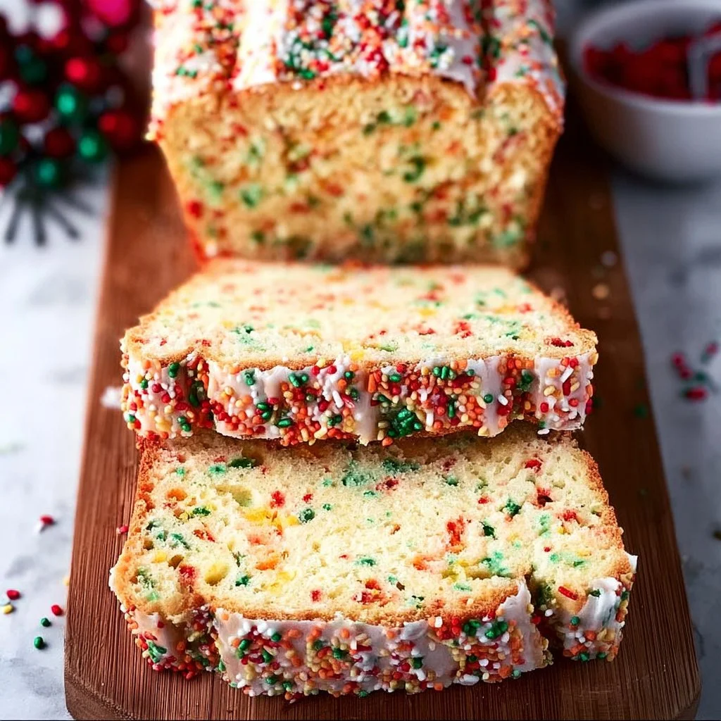 Festive Christmas Sprinkle Buttermilk Bread fresh from the oven