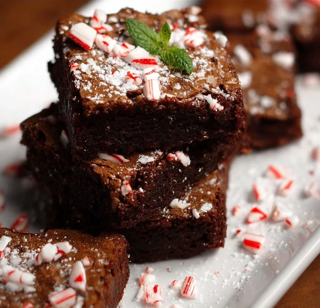 Fudgy peppermint brownies with a rich chocolate and mint flavor
