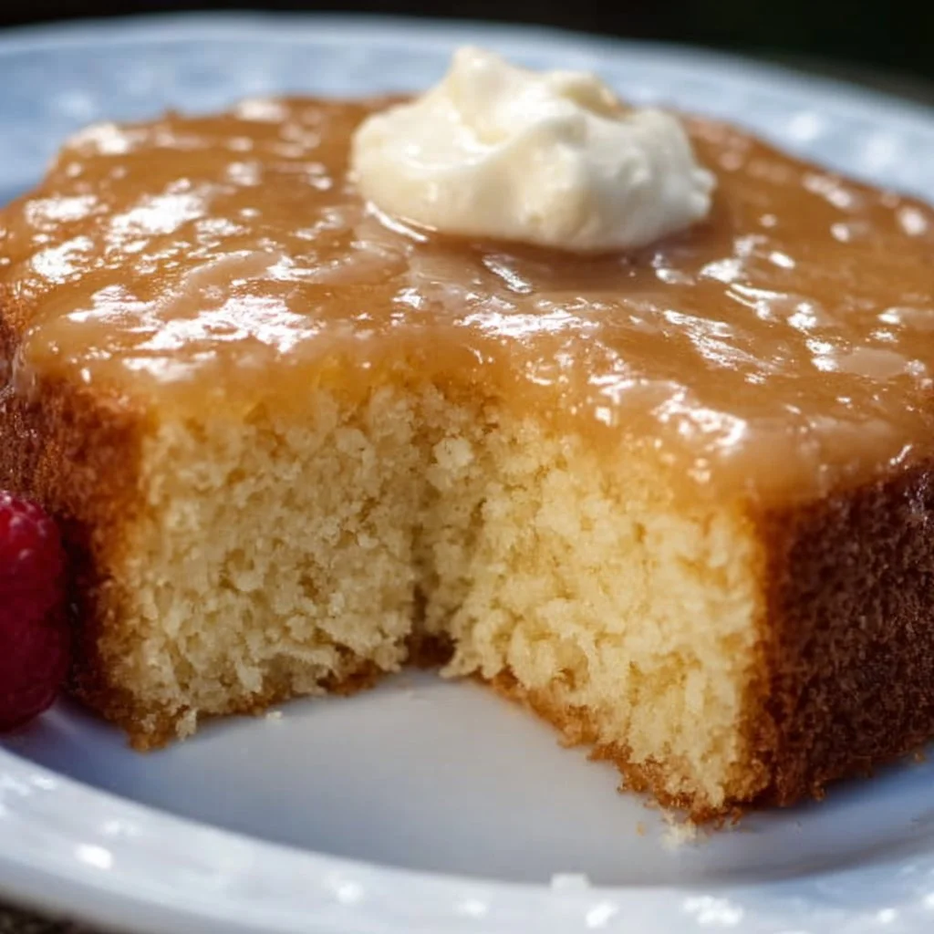 Delicious Mary Berry Buttermilk Cake served on a rustic wooden table