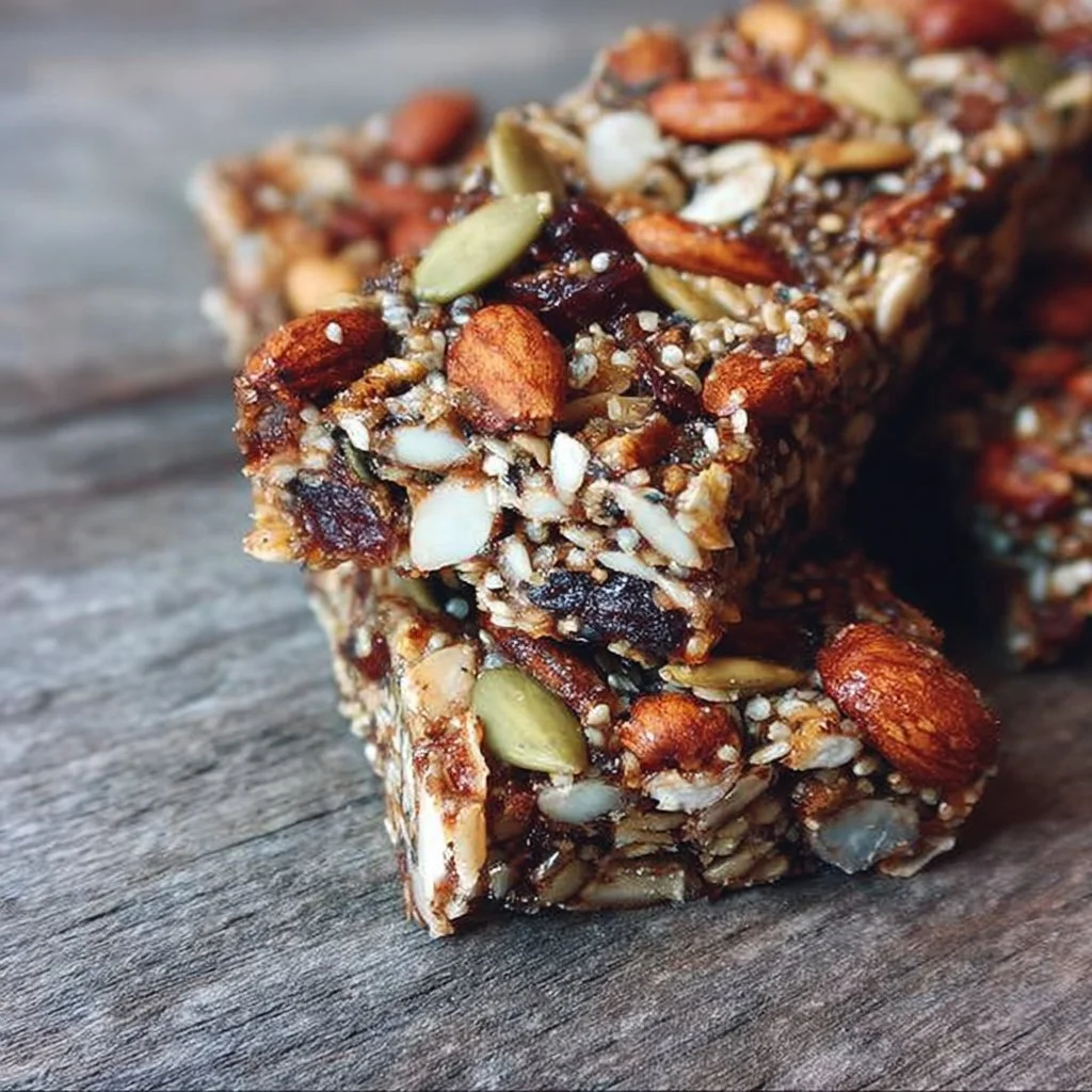 Nut and seed bars featuring heart-healthy Greek ingredients.