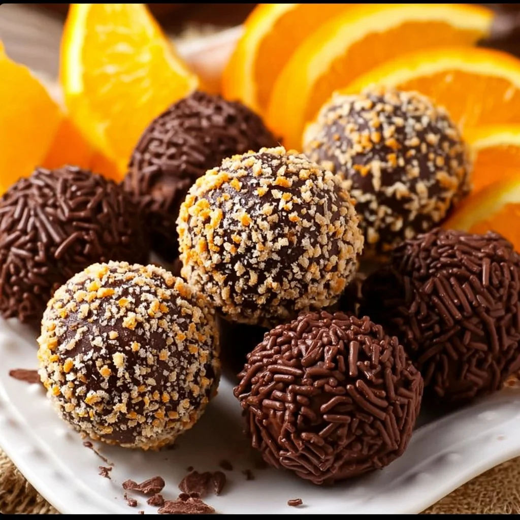Delicious orange chocolate Christmas truffles for festive celebrations
