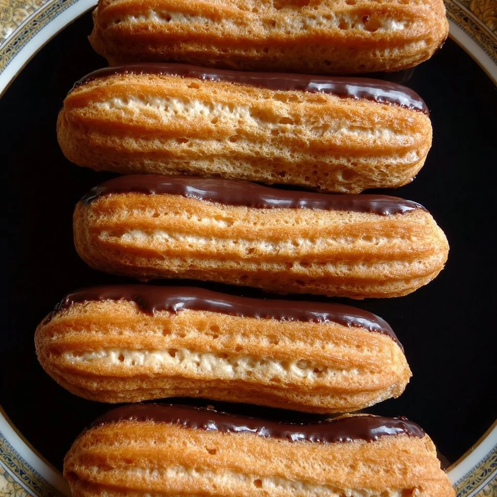 Delicious and beautifully crafted perfect French eclairs.
