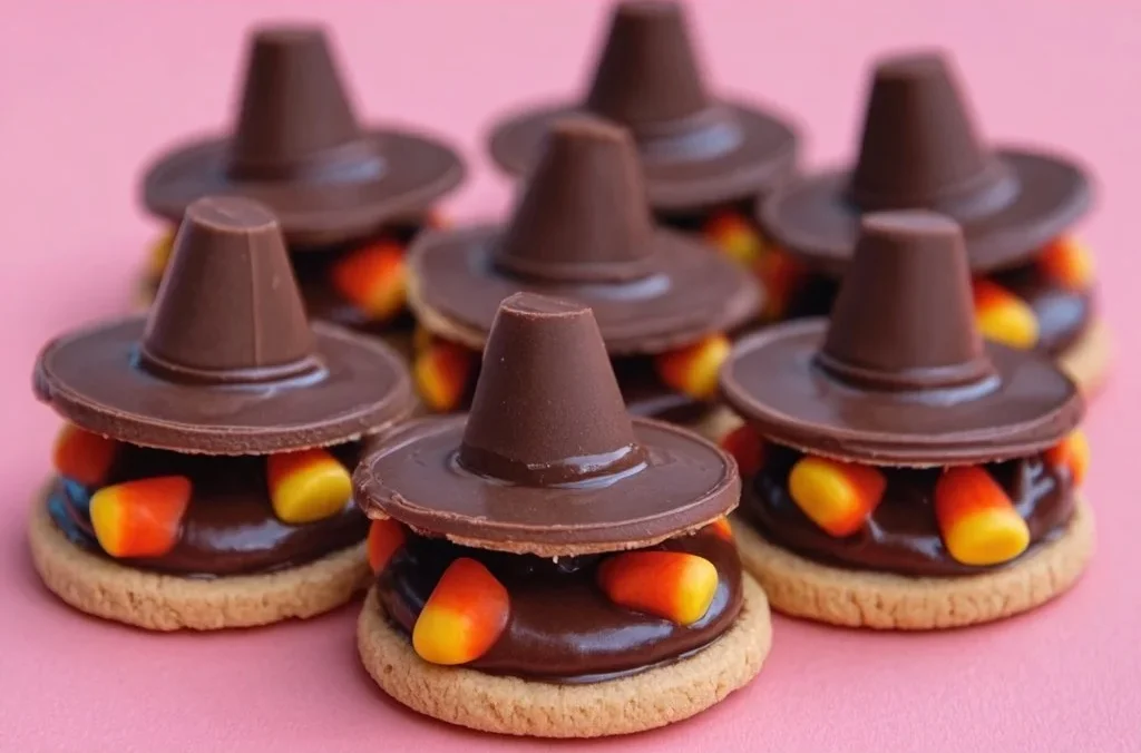 Delicious homemade Pilgrim Hat Cookies decorated for Thanksgiving