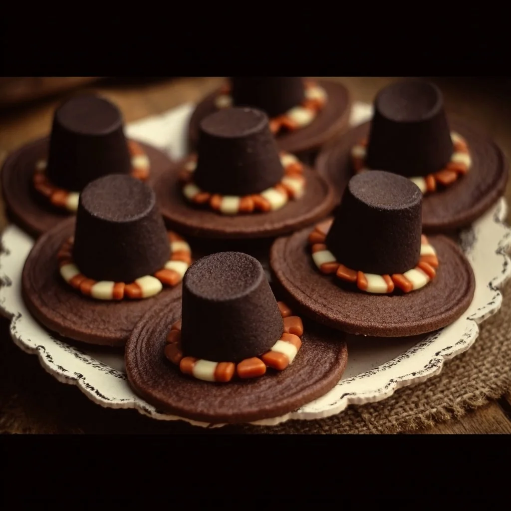 Delicious Pilgrim Hat Cookies decorated for Thanksgiving celebrations