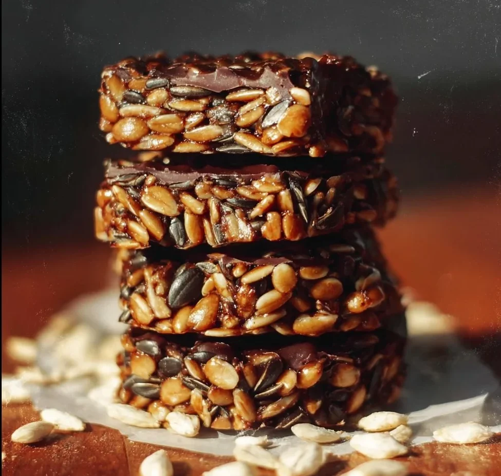 Sunflower seed chocolate bites in a bowl, a tasty and healthy snack option.
