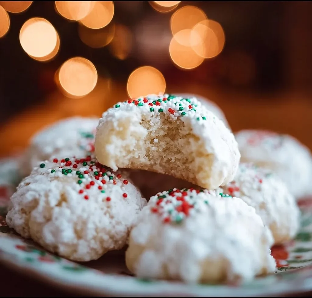 An assortment of traditional Italian Christmas cookies on a festive table.