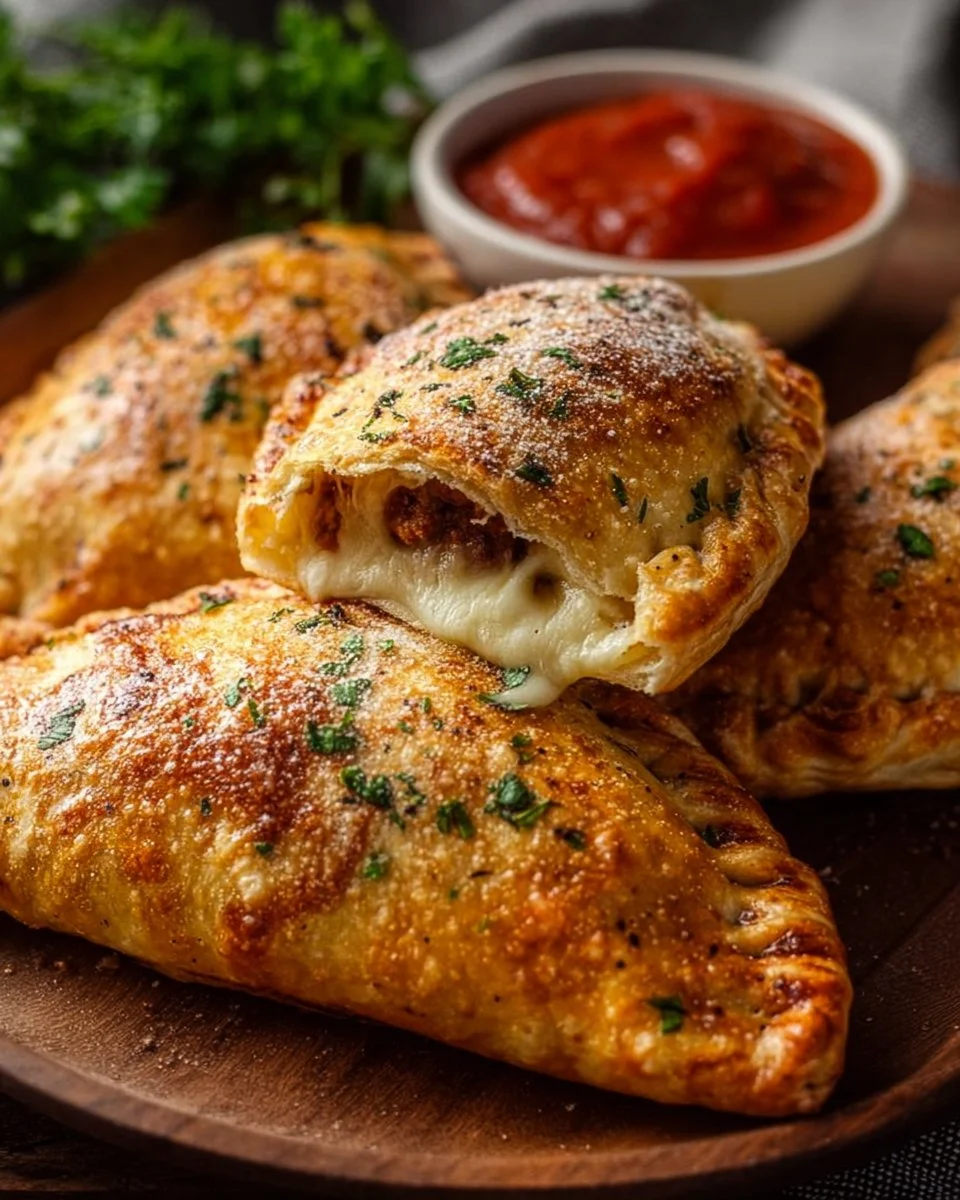 Delicious air fryer calzones cooked golden brown with a crispy texture