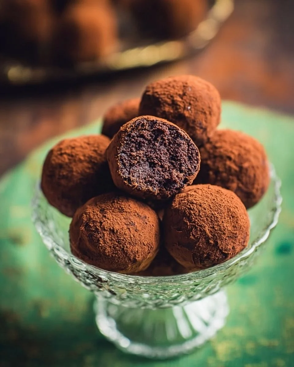 Delicious homemade chocolate truffles arranged on a decorative plate