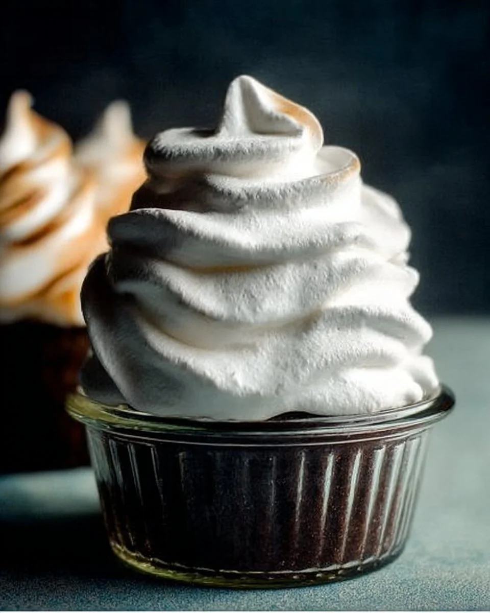 A bowl of homemade marshmallow cream ready for dessert toppings.