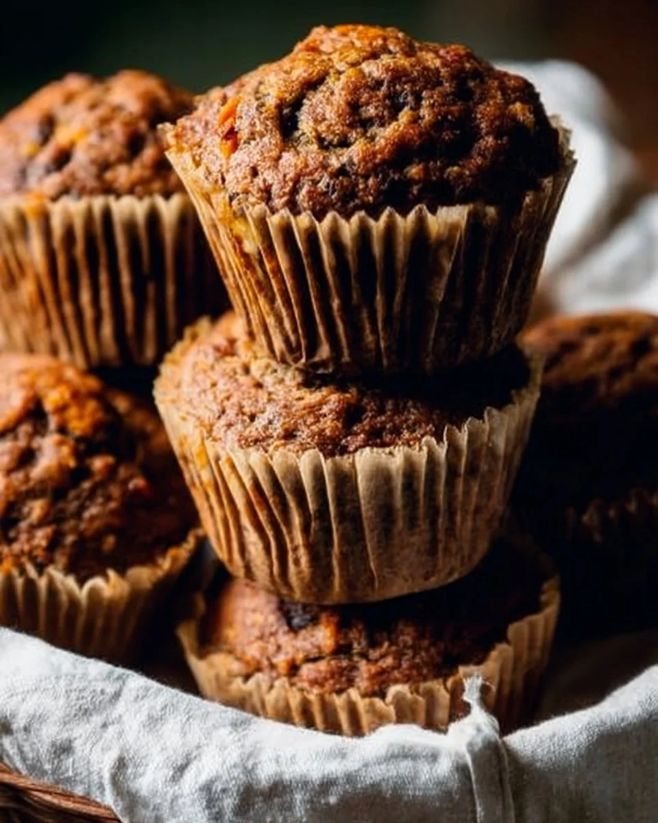 Freshly baked Morning Glory Muffins with nuts and fruits for a healthy breakfast