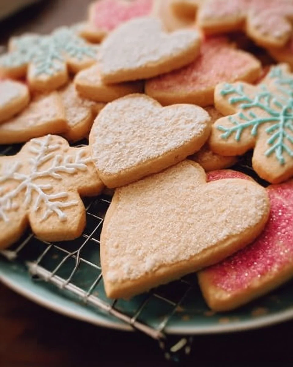Tray of soft sugar cookies ready to enjoy