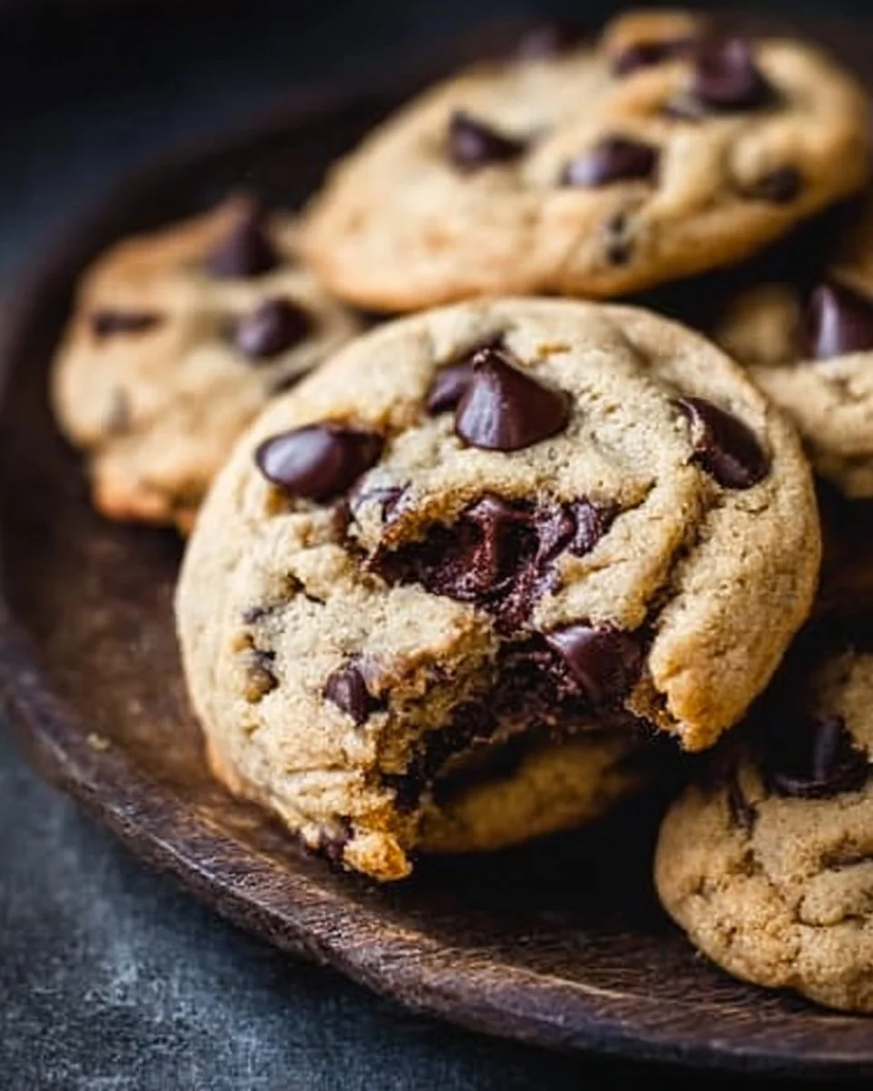 Freshly baked super soft chocolate chip cookies on a cooling rack.