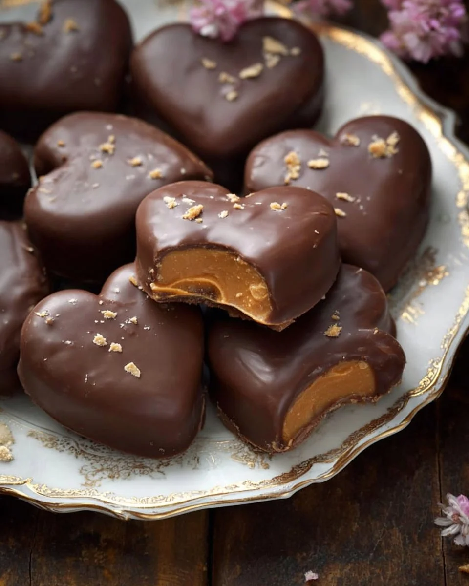 Delicious Chocolate Peanut Butter Valentine’s Hearts for a romantic treat.