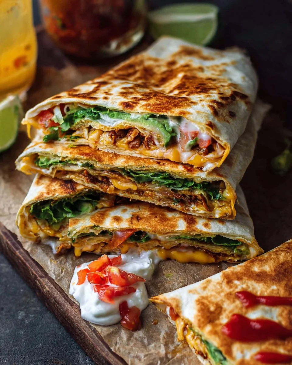 Healthy homemade Crunchwrap Supreme with fresh ingredients and vibrant colors