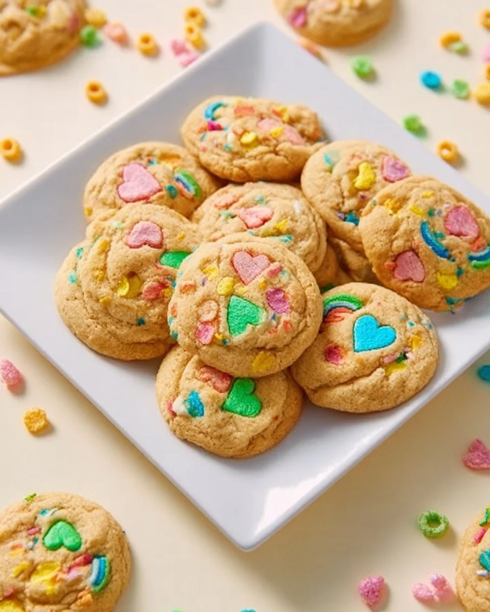 Delicious Lucky Charms Biscuits with colourful marshmallows