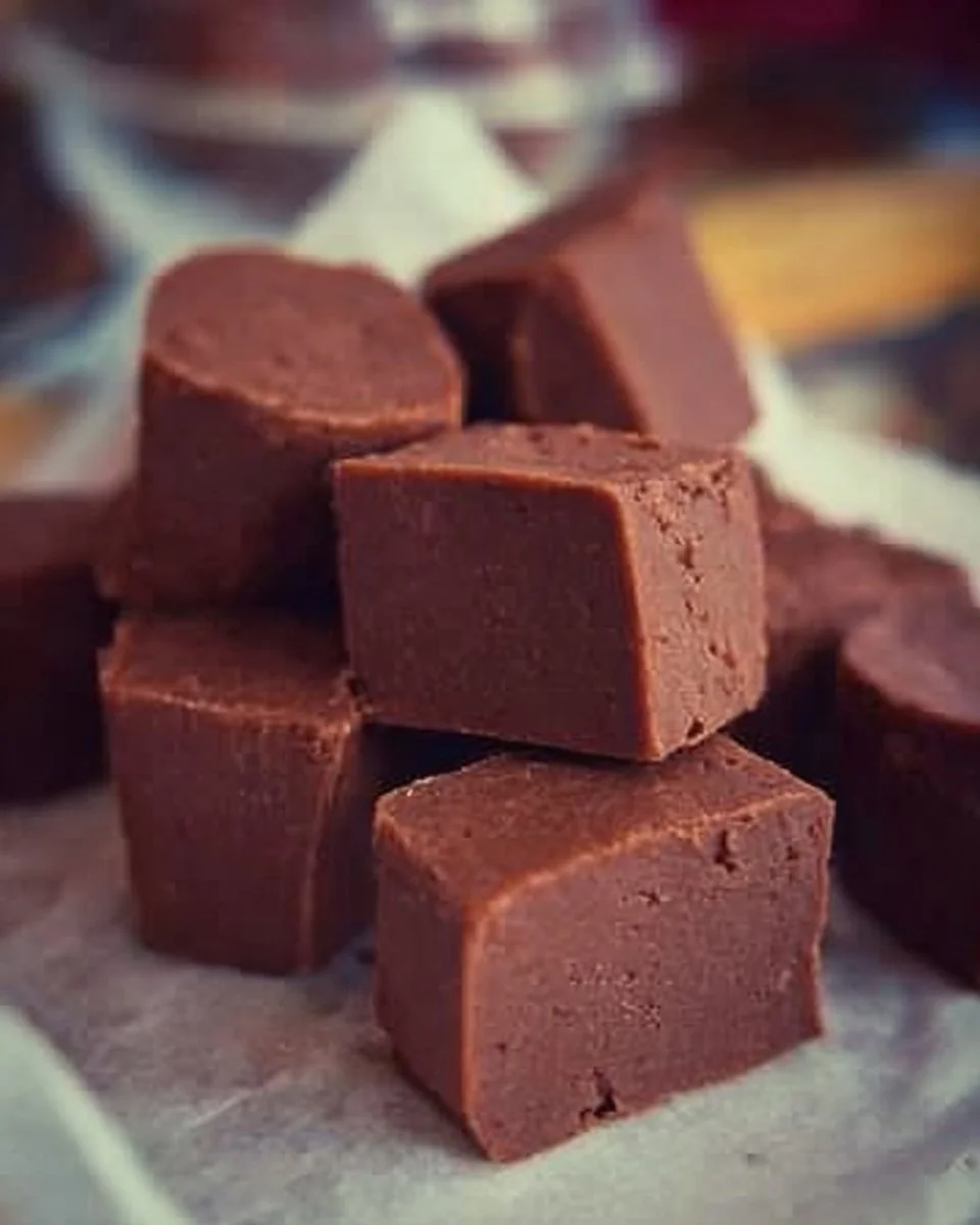 Delicious Mackinac Island Fudge displayed on a rustic wooden table