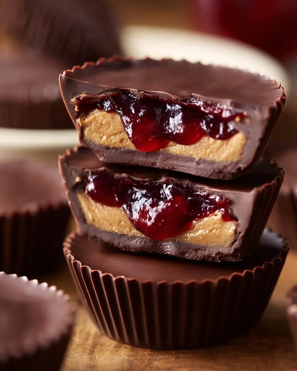 Tasty PB&J Dessert Cups with layers of peanut butter and jelly