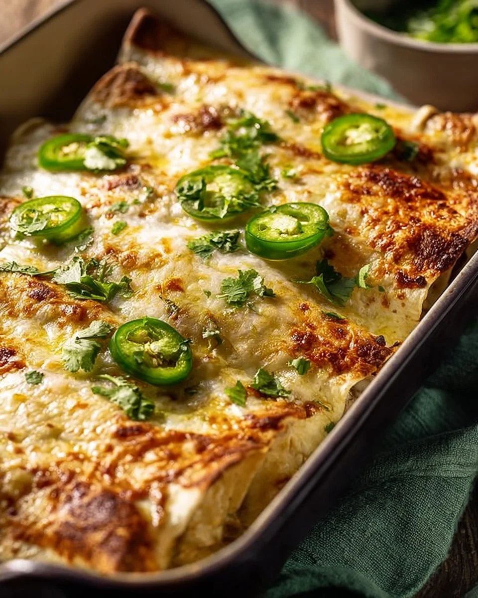Delicious quick ground turkey enchiladas topped with creamy white sauce.