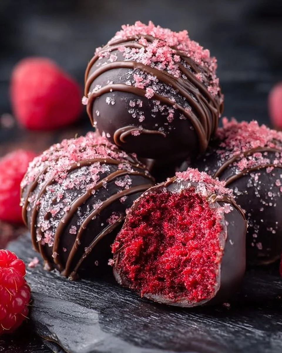 Delicious raspberry truffles made with fresh raspberries and rich chocolate