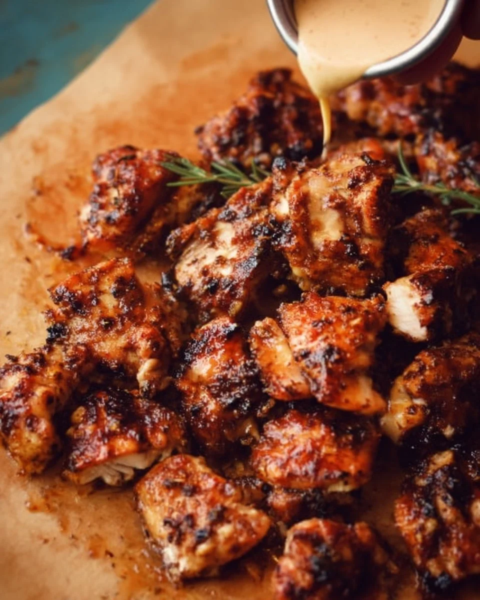Crispy Air Fryer Chicken Thighs served with vegetables on a plate