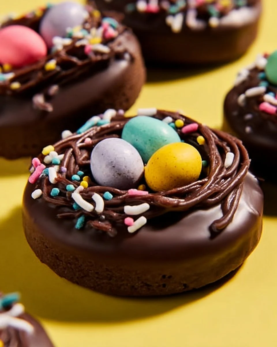 Chocolate-Covered Oreo Easter Egg Nests decorated for festive celebrations