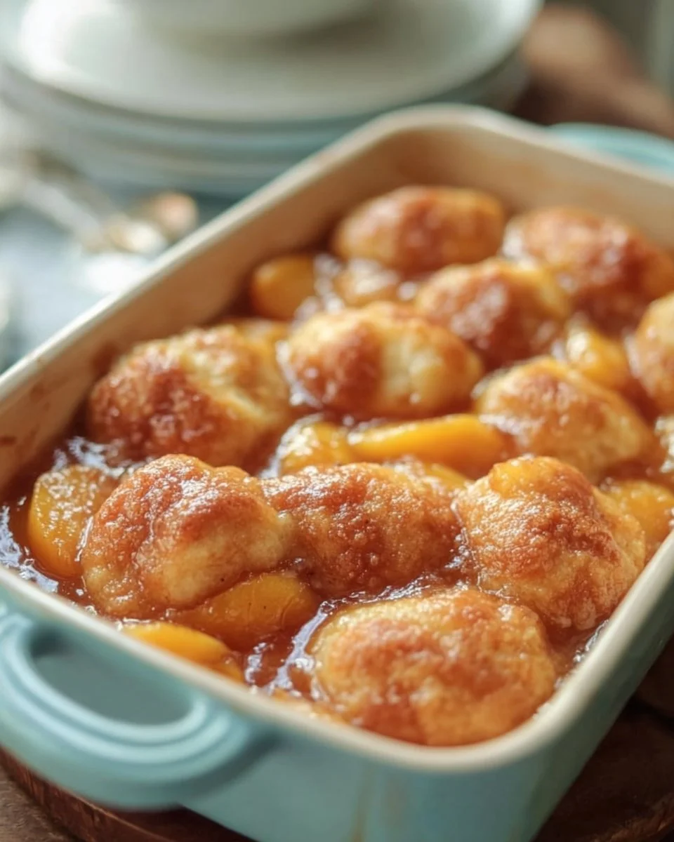 Homemade peach dumplings with pastry, showcasing delicious sweet fruit filling.