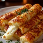 Homemade cheese sticks inspired by Pizza Hut recipe, golden and cheesy.