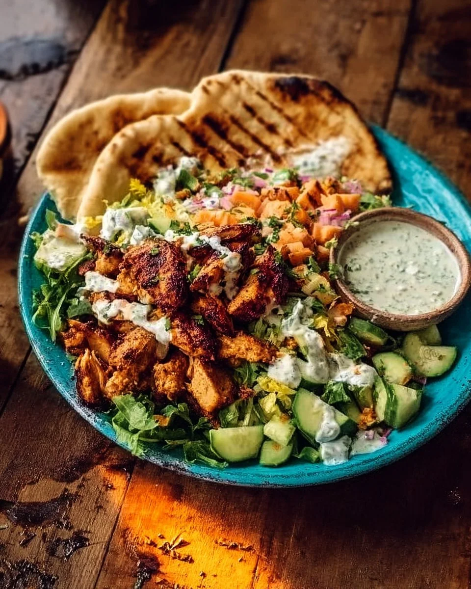 Delicious Chicken Tzatziki Bowl with fresh ingredients and tzatziki sauce