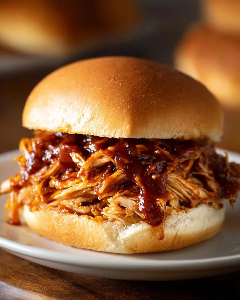 Delicious Crockpot BBQ Chicken served with sides on a plate