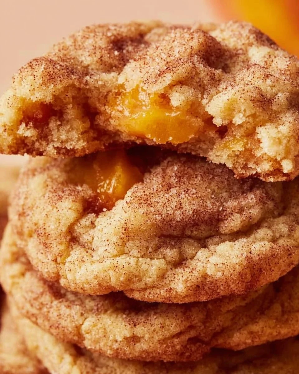 Delicious Peach Cobbler Cookies ready to be enjoyed on a plate
