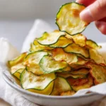 Crispy salt and vinegar zucchini chips ready to be enjoyed as a healthy snack