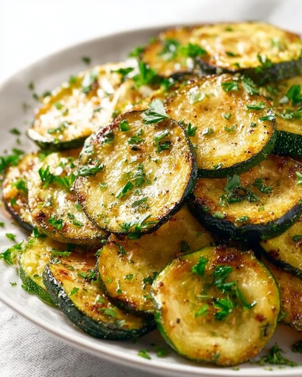 Delicious sautéed zucchini served in a skillet, showcasing its vibrant color and texture.