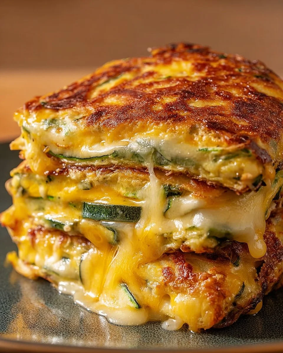 A delicious Zucchini Grilled Cheese sandwich with melted cheese and grilled zucchini.