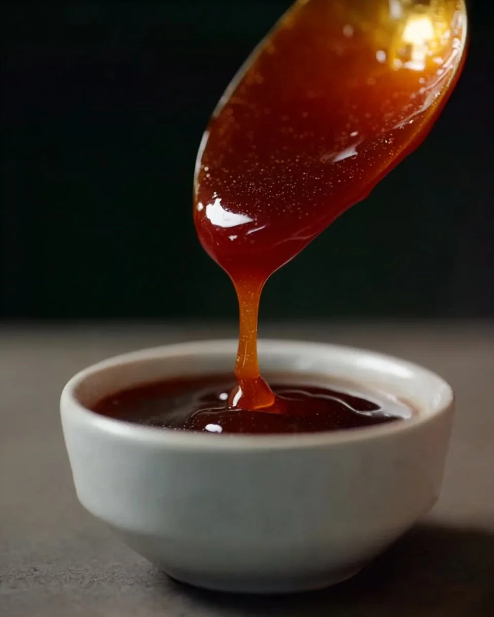 Gochujang Caramel Sauce drizzled over dessert