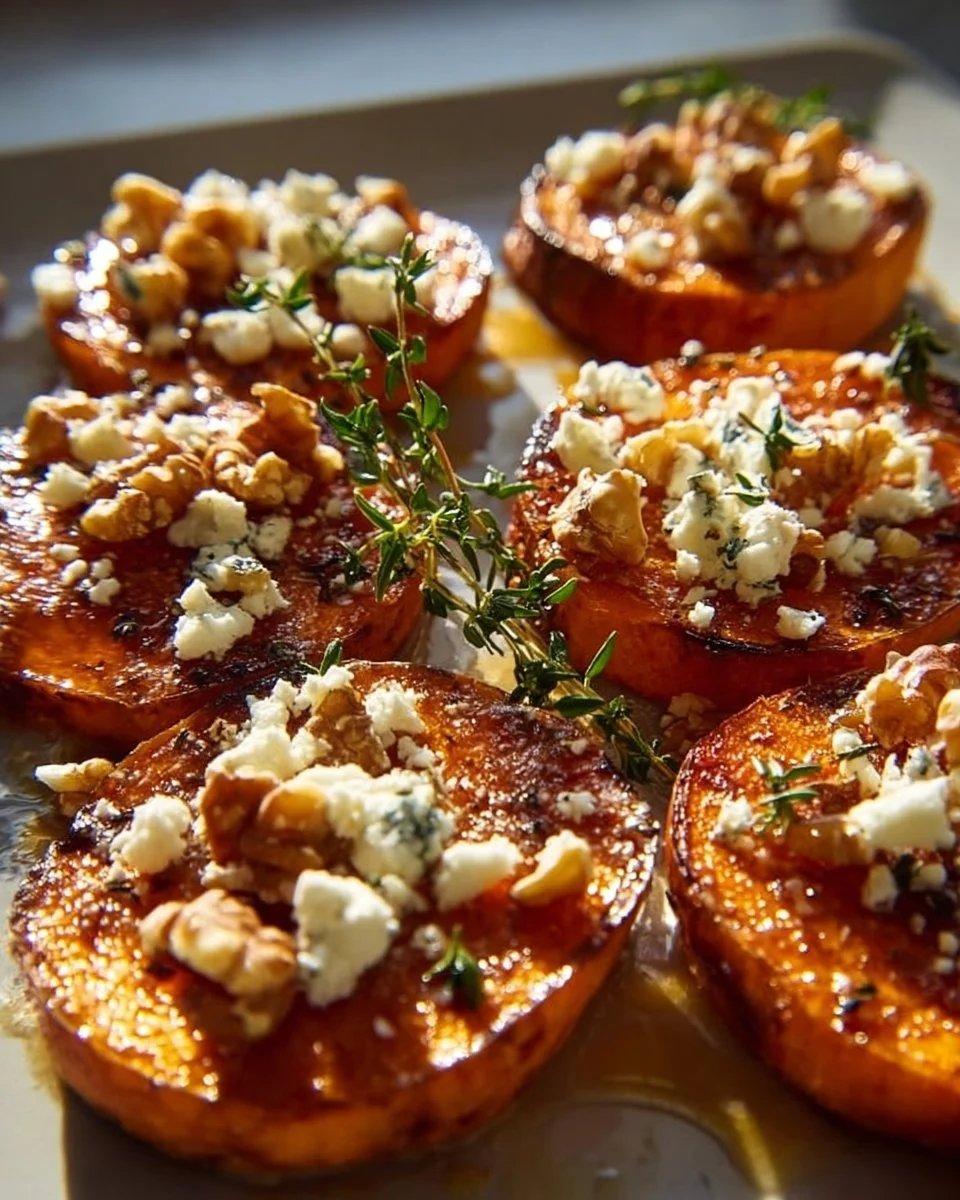 Honey-glazed sweet potato bites served on a platter as a delicious snack