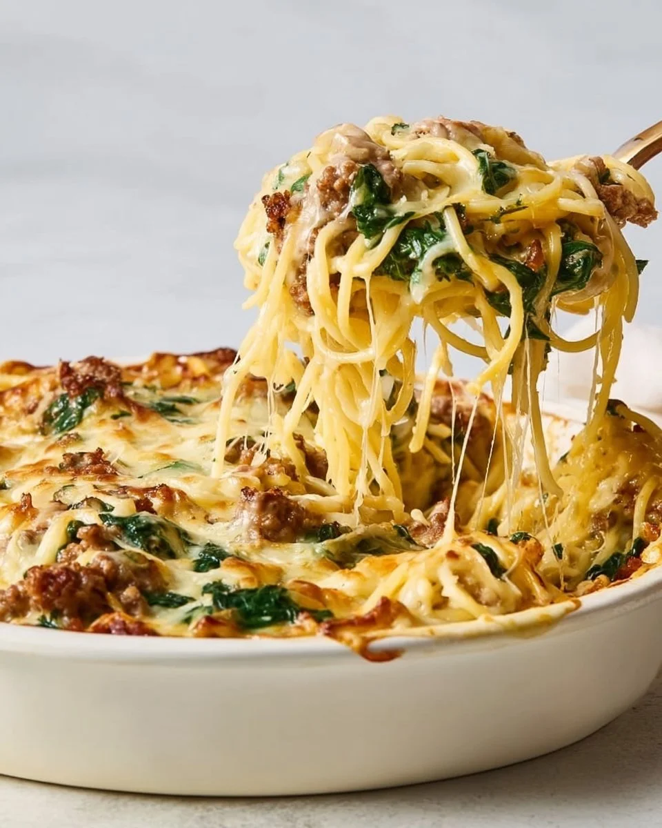 Delicious Tuscan Chicken Baked Pasta served in a rustic dish